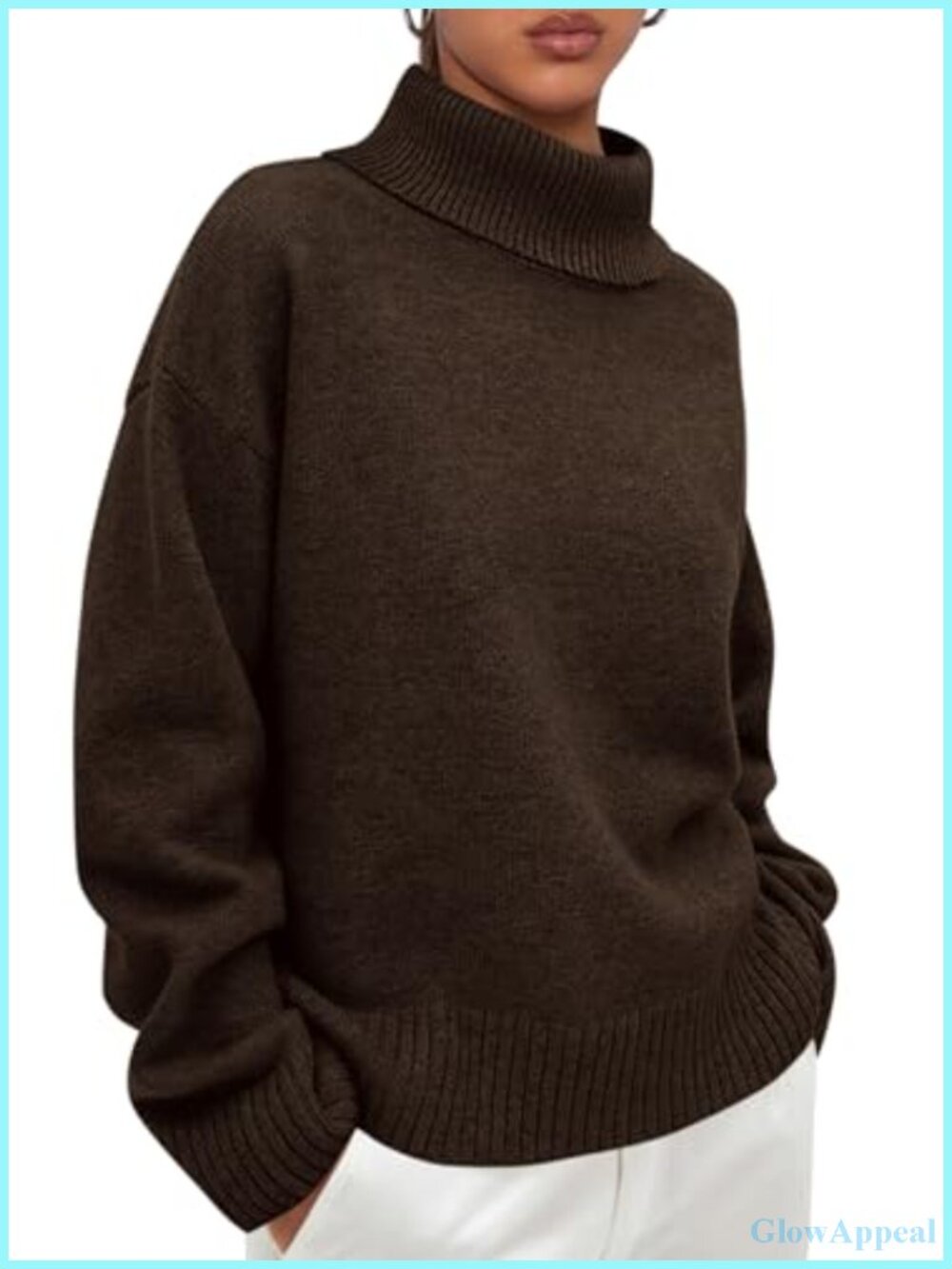 PRETTYGARDEN Turtleneck Long Sleeve Chunky Knit Pullover Sweater